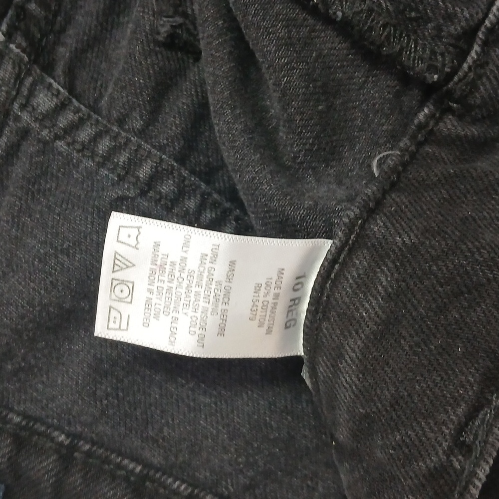 Aeropostale 90's Baggy Distressed Black  Jeans Size 10 Reg 1oo% Cotton - Picture 5 of 7